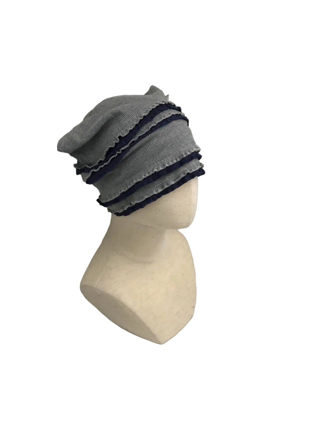Haila - Layered Contrast Trim Slouchy Beanie