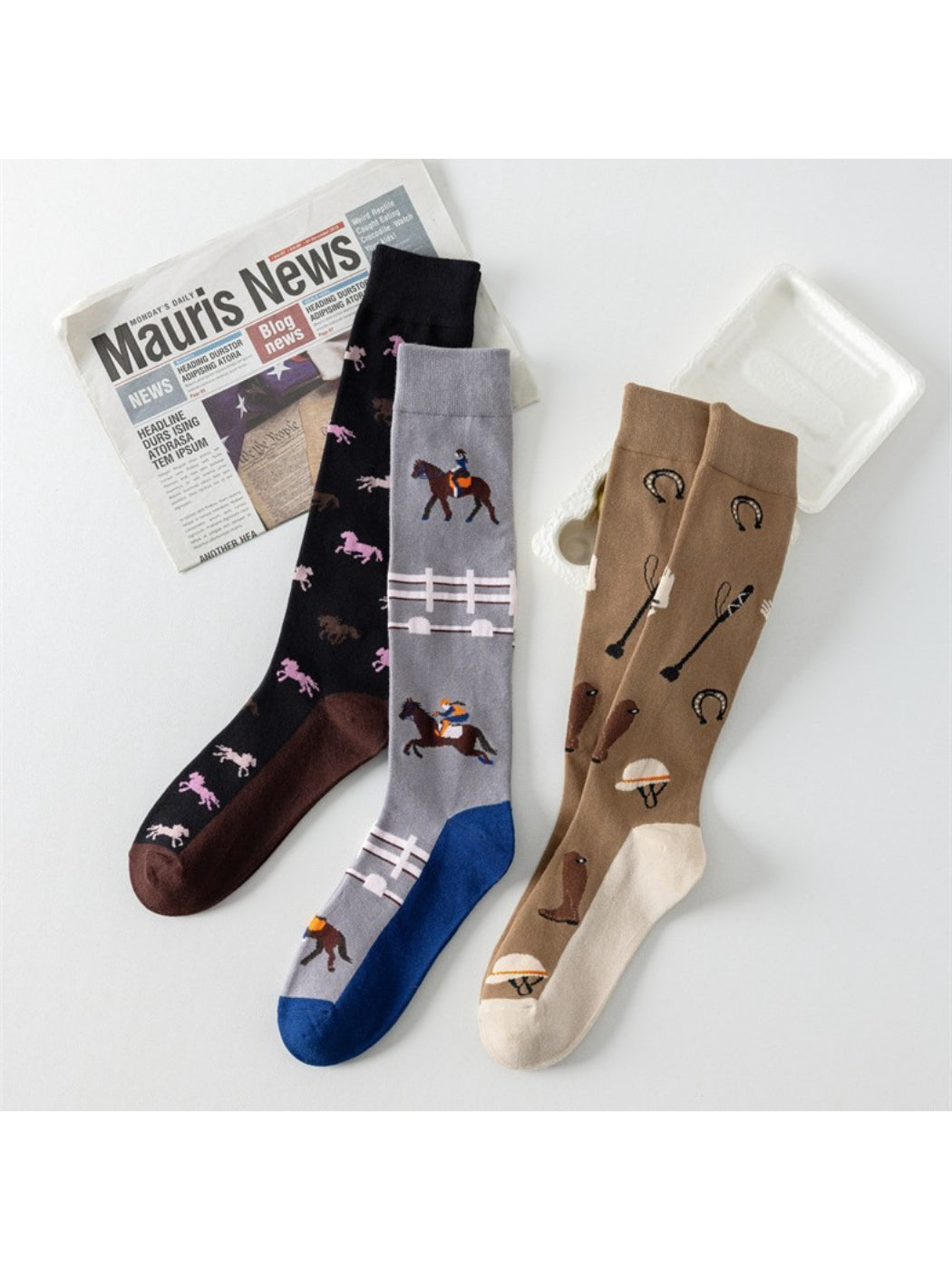 Rufia - Horseback Rider Pattern Calf-Length Socks