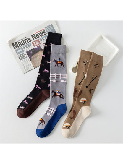 Rufia - Horseback Rider Pattern Calf-Length Socks