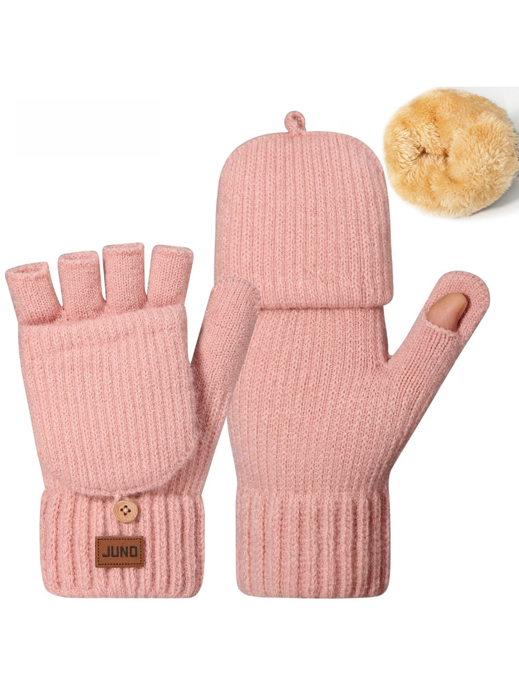 Gloving - Thickened Convertible Fingerless Gloves with Mitten Flaps