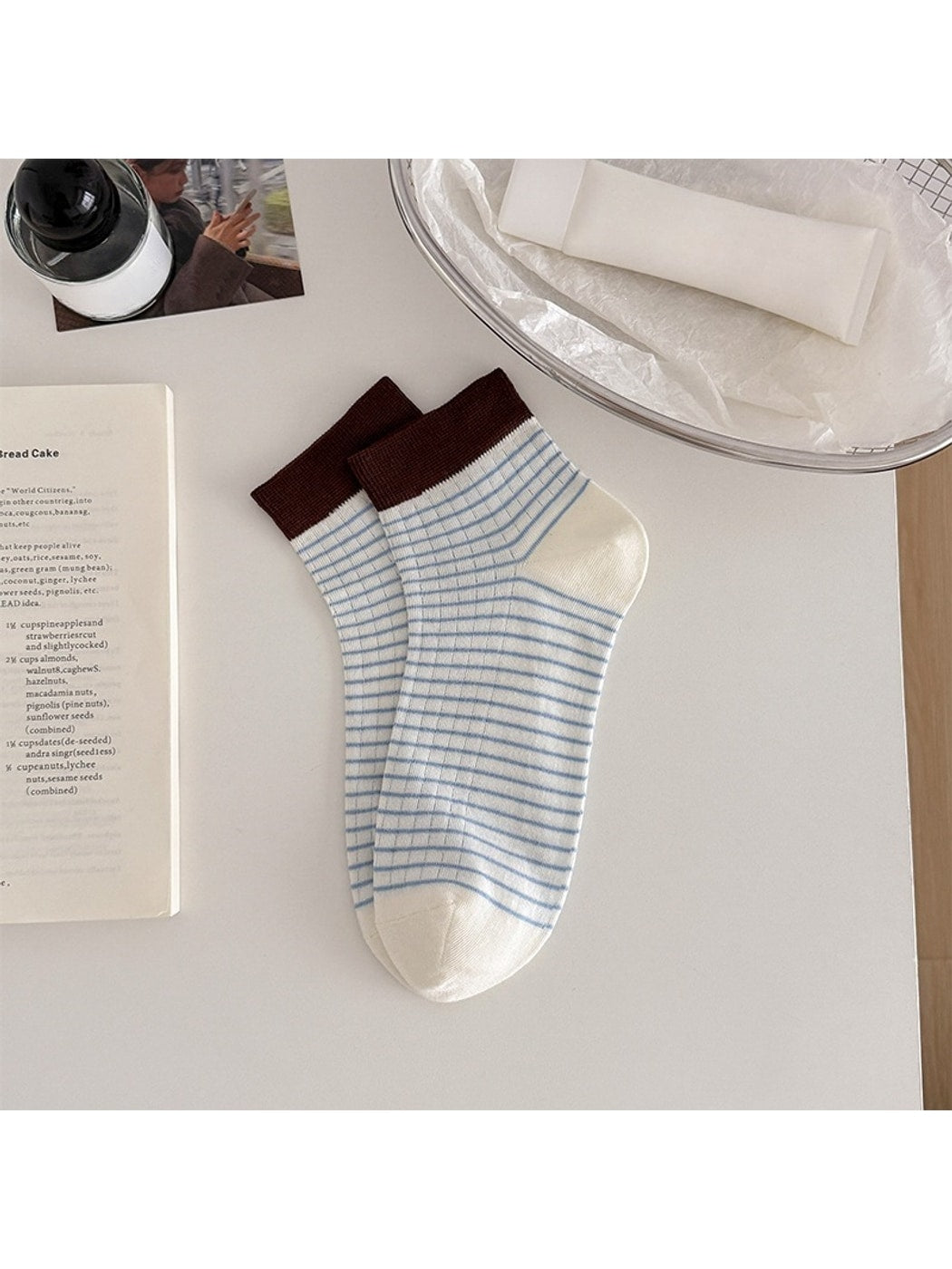 Rufia - Striped Colorblock Everyday Ankle Socks