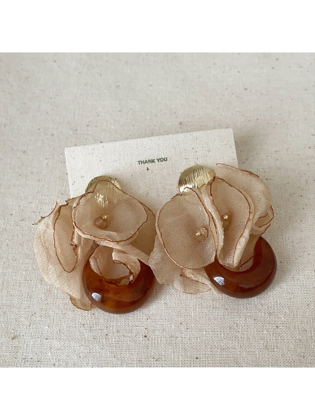 Earwish - Chiffon Flower Shaped Chic Earrings