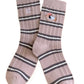Rufia - Stripes Mid-calf Socks with Dog Patterns