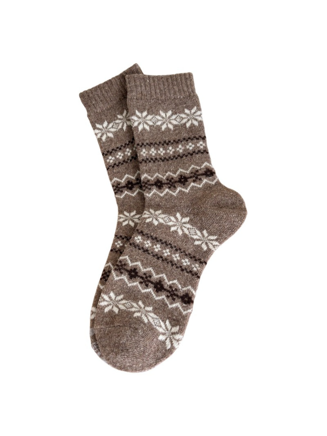 Rufia - Nordic Snowflake Pattern Crew Socks
