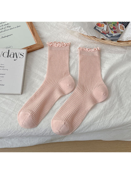 Rufia - Classic Ribbed Ruffle Crew Socks product image 12