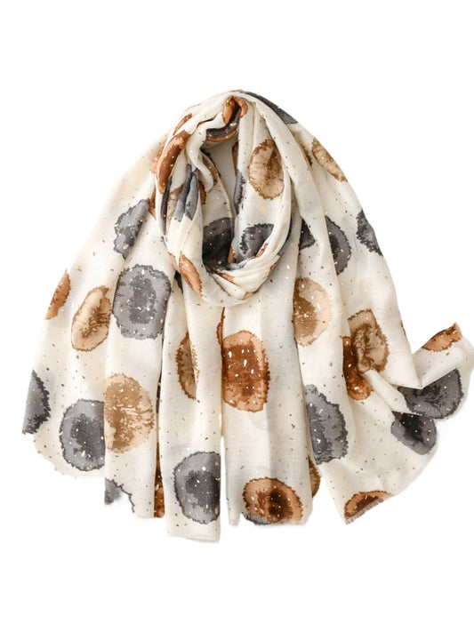 Scarvii - Retro Fresh Style Circular Print Scarf