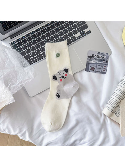 Rufia - Playful Animal Design Crew Socks