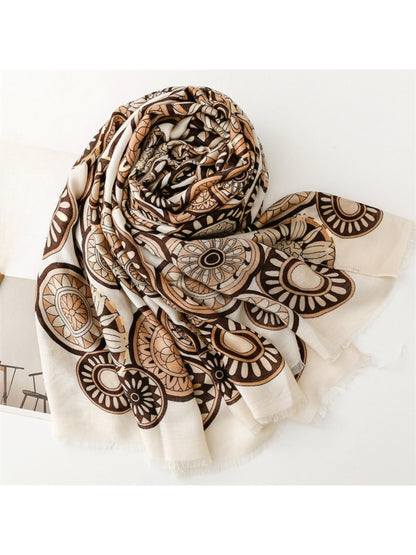 Scarvii - Soft Tone Medallion Pattern Everyday Scarf