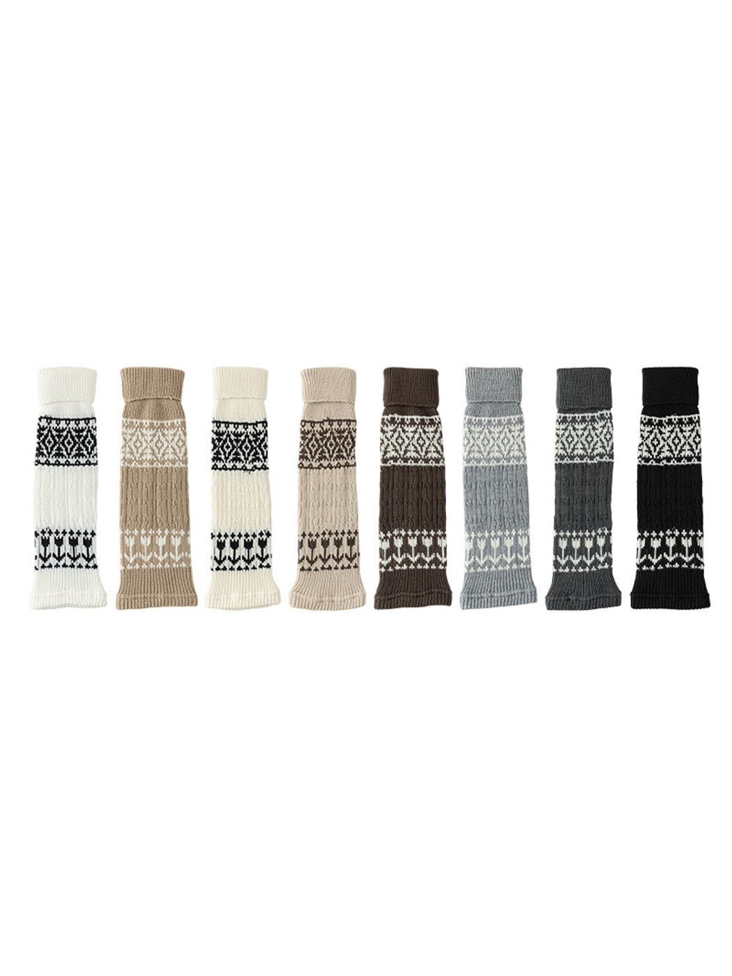 Cozyra - Vintage Geometric Knit Leg Warmers