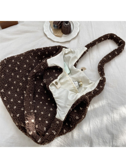 Cosbai – Plush Heart Tote Shoulder Bag