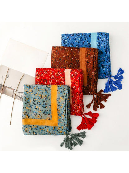 Scarvii - Small Floral Print Lightweight Scarf