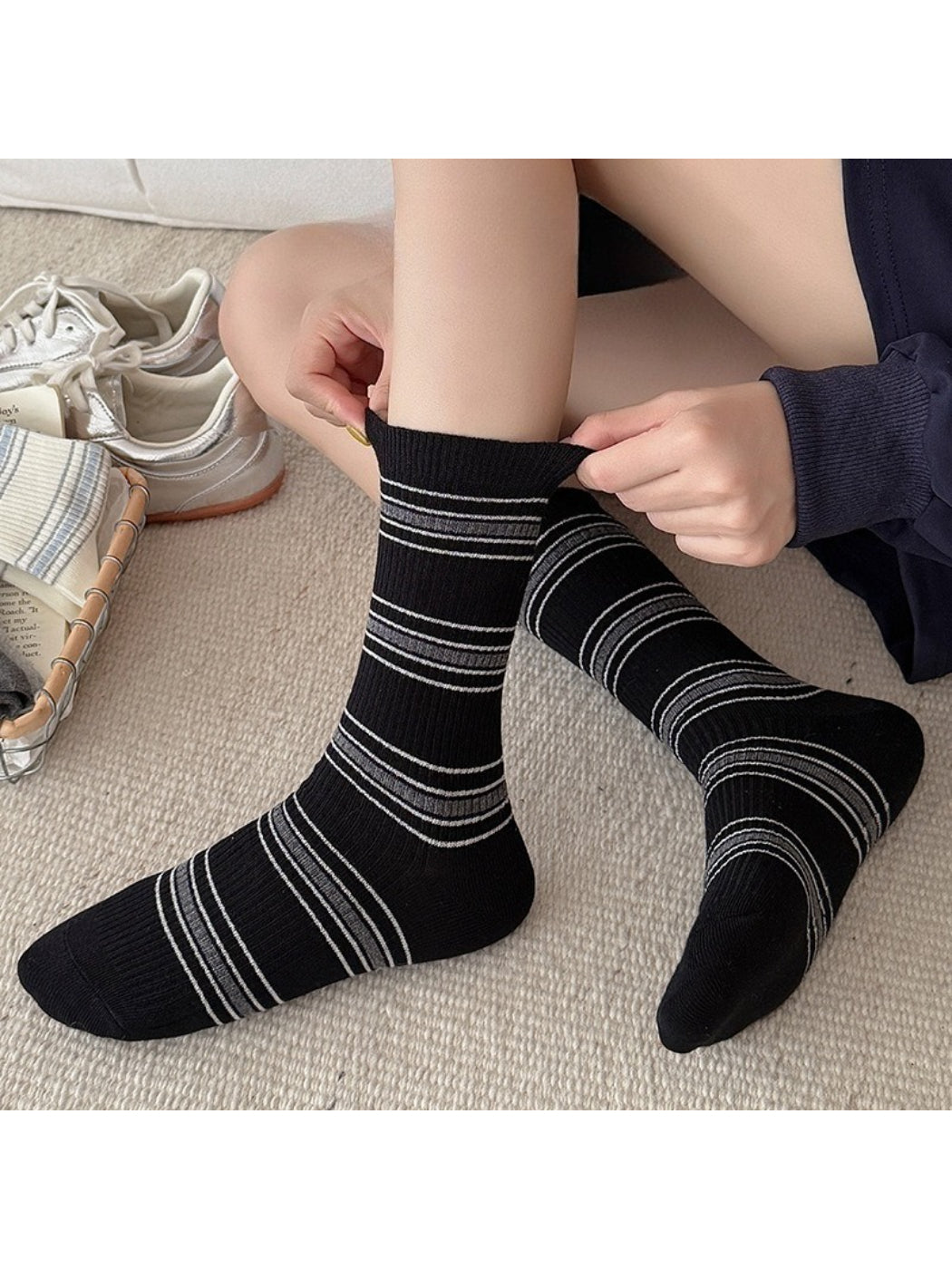 Rufia - Everyday Neat Line Crew Socks