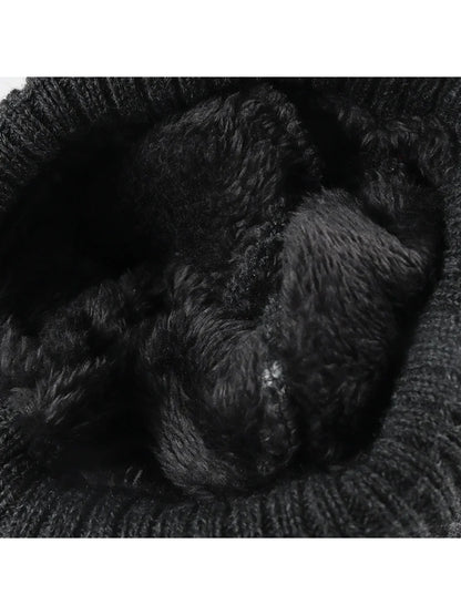 Haila - Striped Fleece-Lined Cuffed Knit Beanie