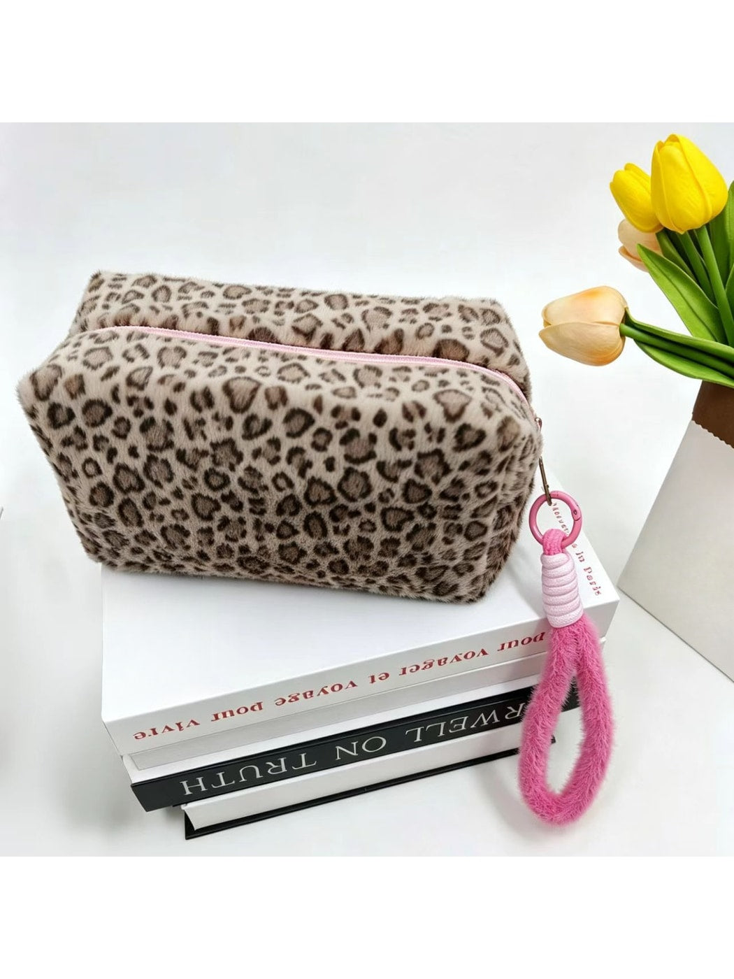 Cosbai - Colorful Leopard Print Cosmetic Organizer Bag