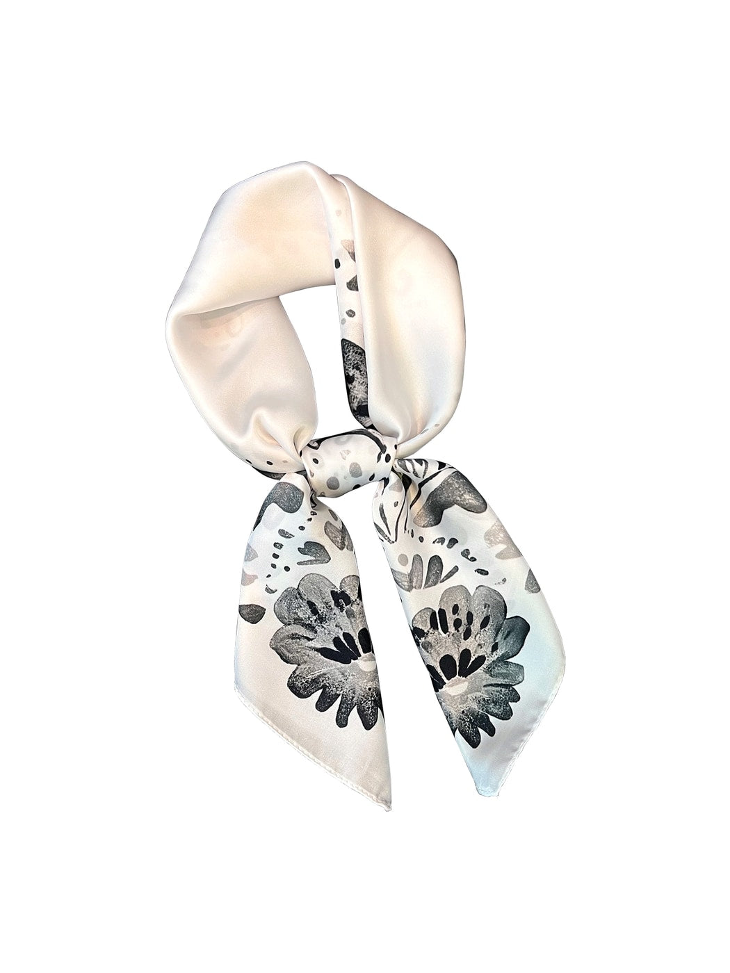 Scarvii - Fresh Floral Pattern Neck Accent Square Scarf
