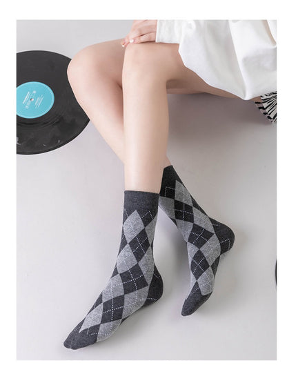 Rufia - Classic Argyle Rhythm Crew Socks