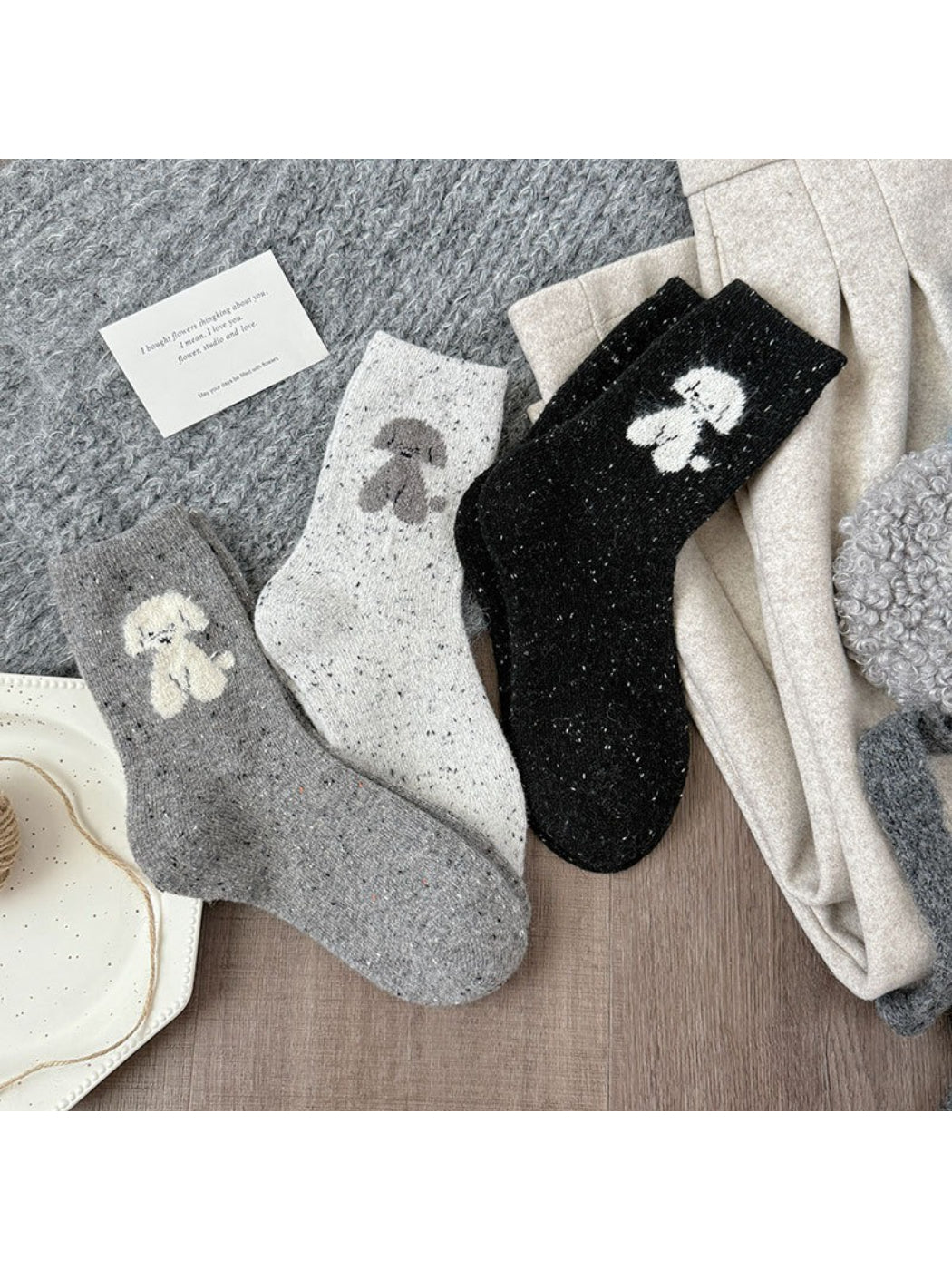 Rufia - Soft Dog Accent Crew Socks