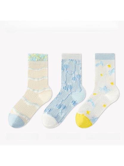 Rufia - Cute Artistic Patterns Crew Socks