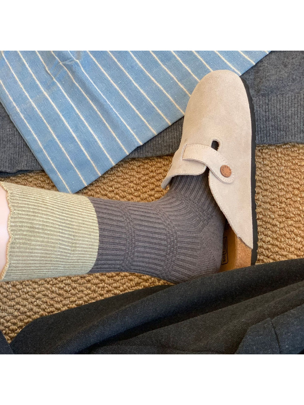 Rufia - Soft Ribbed Colorblock Crew Socks
