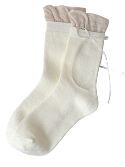 Rufia - Solid Cute Bow Quarter-Calf Socks – Sweet & Simple