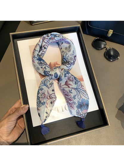 Scarvii - Lush Floral Print Decorative Square Scarf