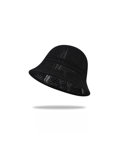 Haila - Round Crown Solid Color Women's Bucket Hat