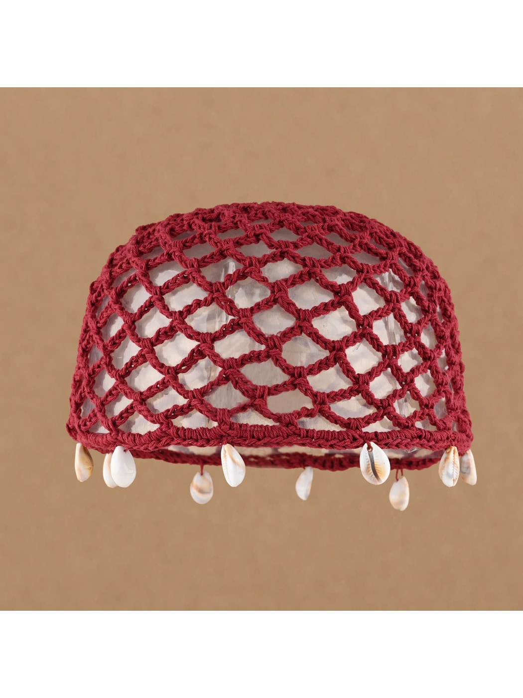 Haila - Openwork Solid Color Round Crown Knit Hat