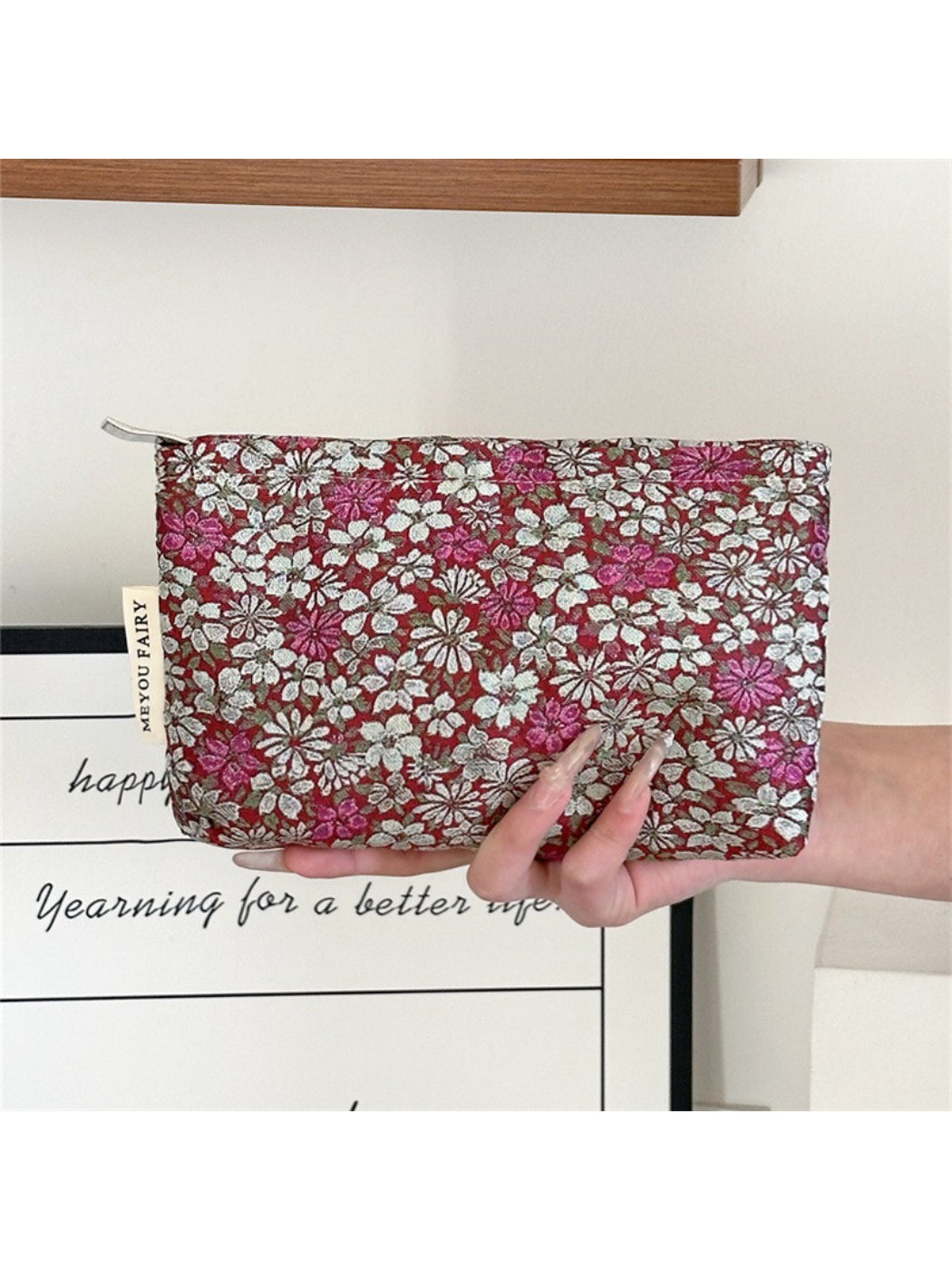 Cosbai - Vintage Floral Cosmetic Pouch