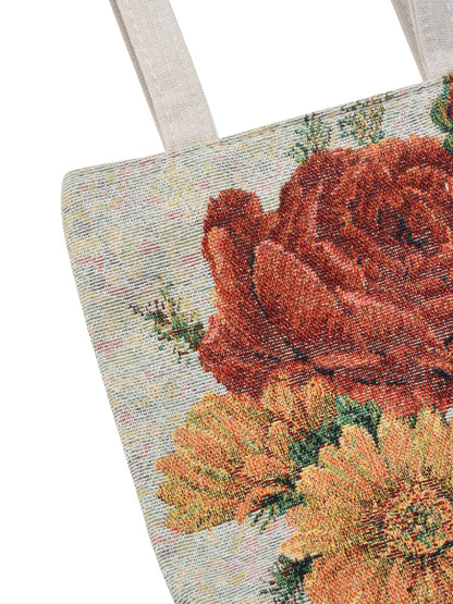 Cosbai - Embroidered Canvas Handbag