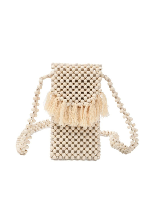 Cosbai - Beaded Woven Mini Crossbody Bag - Boho & Charm
