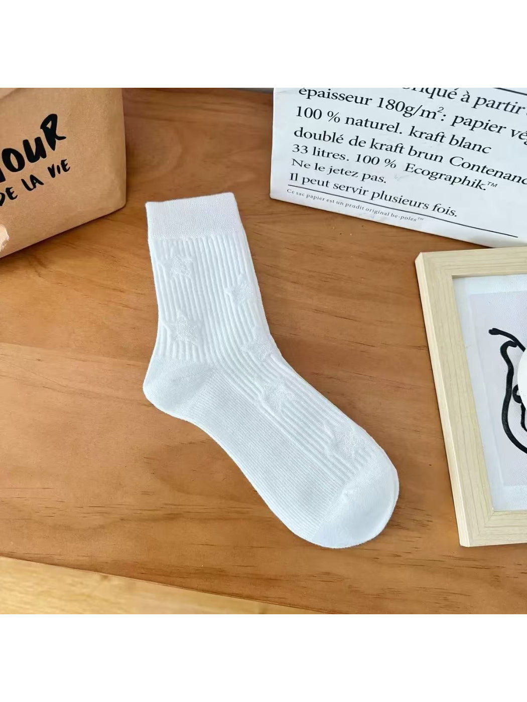 Rufia - Textured Star Ribbed Crew Socks