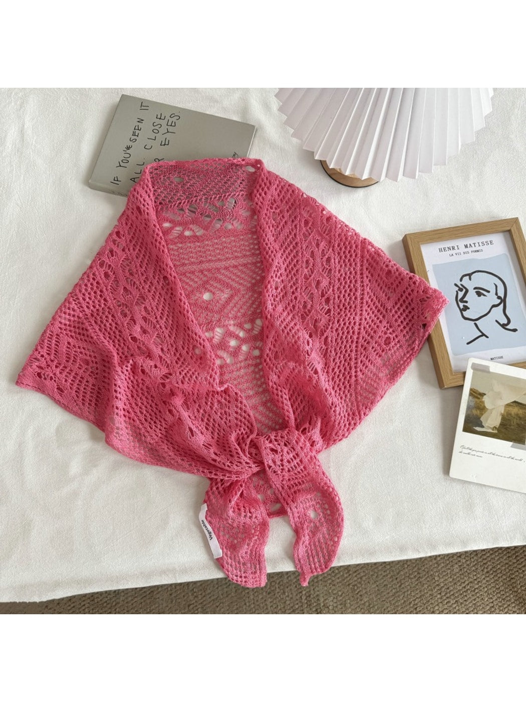 Scarvii - Casual Openwork Knit Triangle Bandana