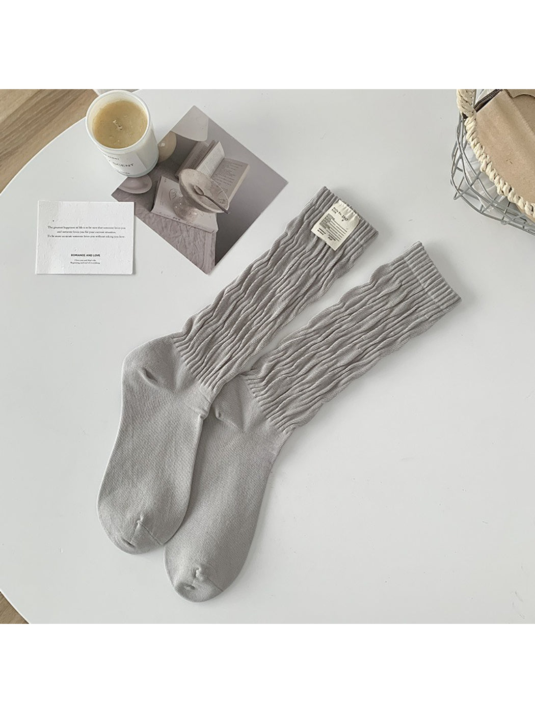 Rufia - Textured Soft Wave Knit Crew Socks