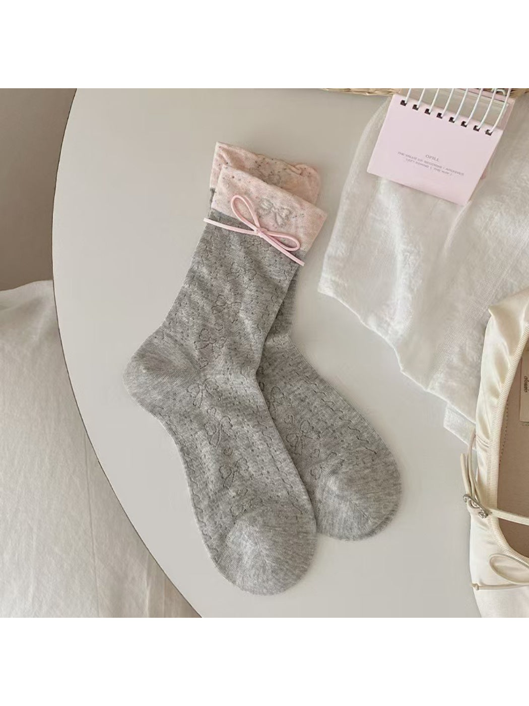 Rufia - Delicate Bow Cuff Crew Socks product image 5