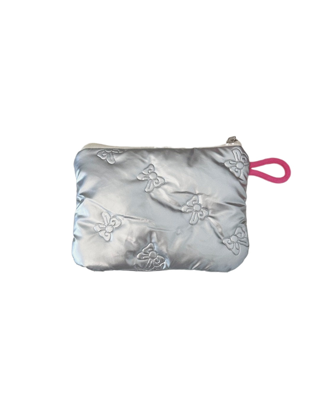 Cosbai - Silver & Pink Coin Purse with Heart Pattern