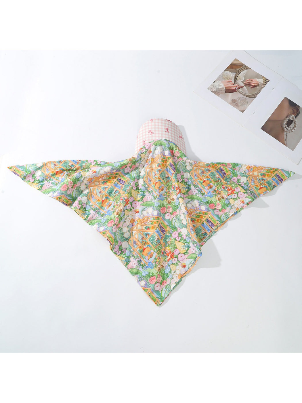 Scarvii Garden Print Tie Back Hair Scarf