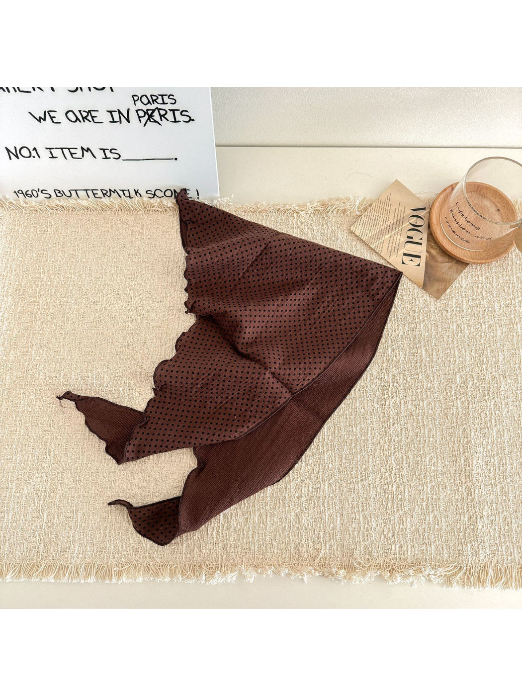 Scarvii - Polka Dot Hair Triangle Scarf