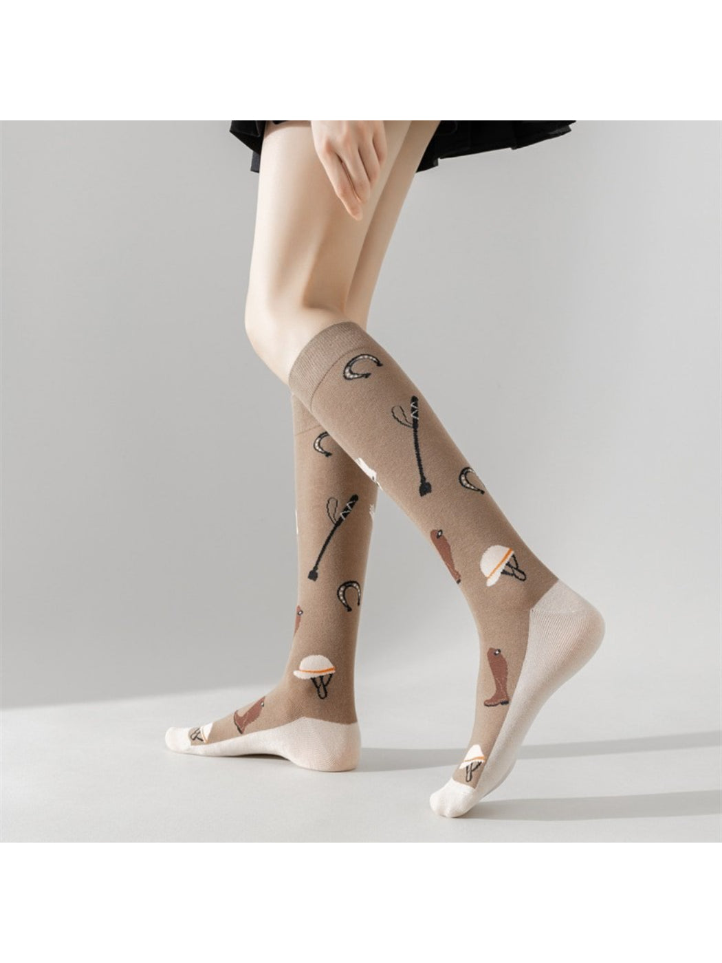 Rufia - Horseback Rider Pattern Calf-Length Socks