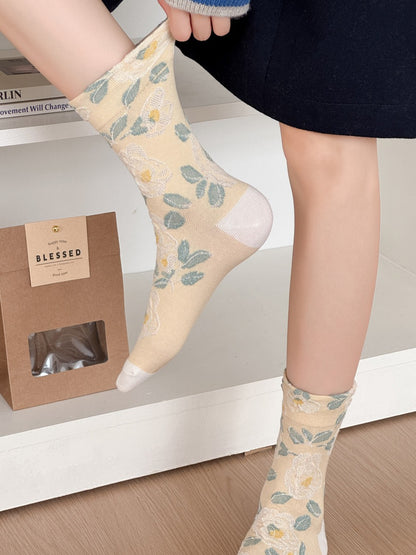 Rufia - Vintage Bloom Embroidered Crew Socks