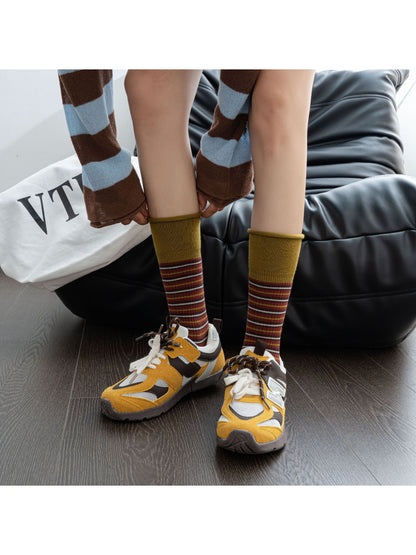 Rufia - Soft Contrast Striped Knit Crew Socks product image 4