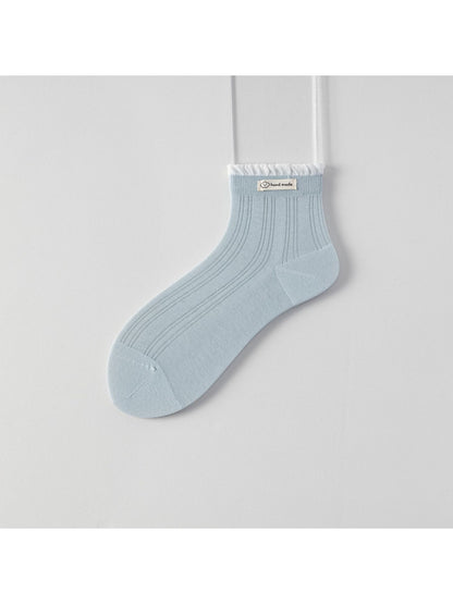 Rufia - Sweet Ruffle Trim Bow Detail Ankle Socks