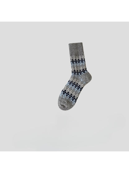 Rufia - Classic Argyle Knit Crew Socks