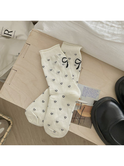 Rufia - Bow Dot Pattern Crew Socks