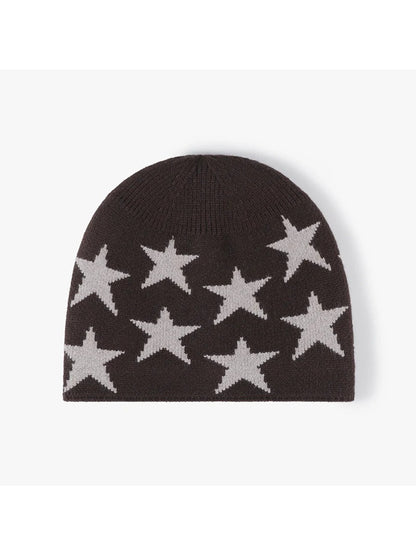 Haila - Star Jacquard Fleece-Lined Knit Beanie
