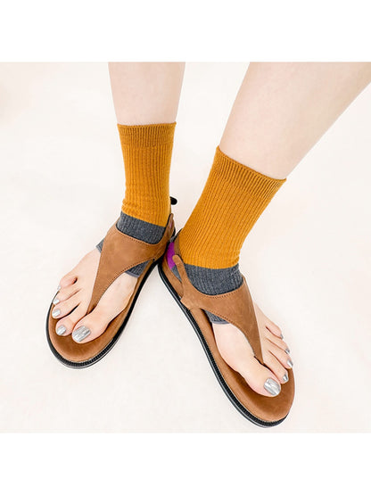 Rufia - Color Block Open-Toe Crew Socks