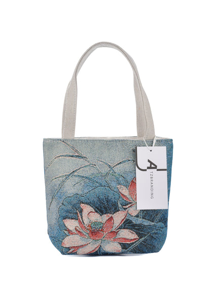 Cosbai - Embroidered Canvas Handbag