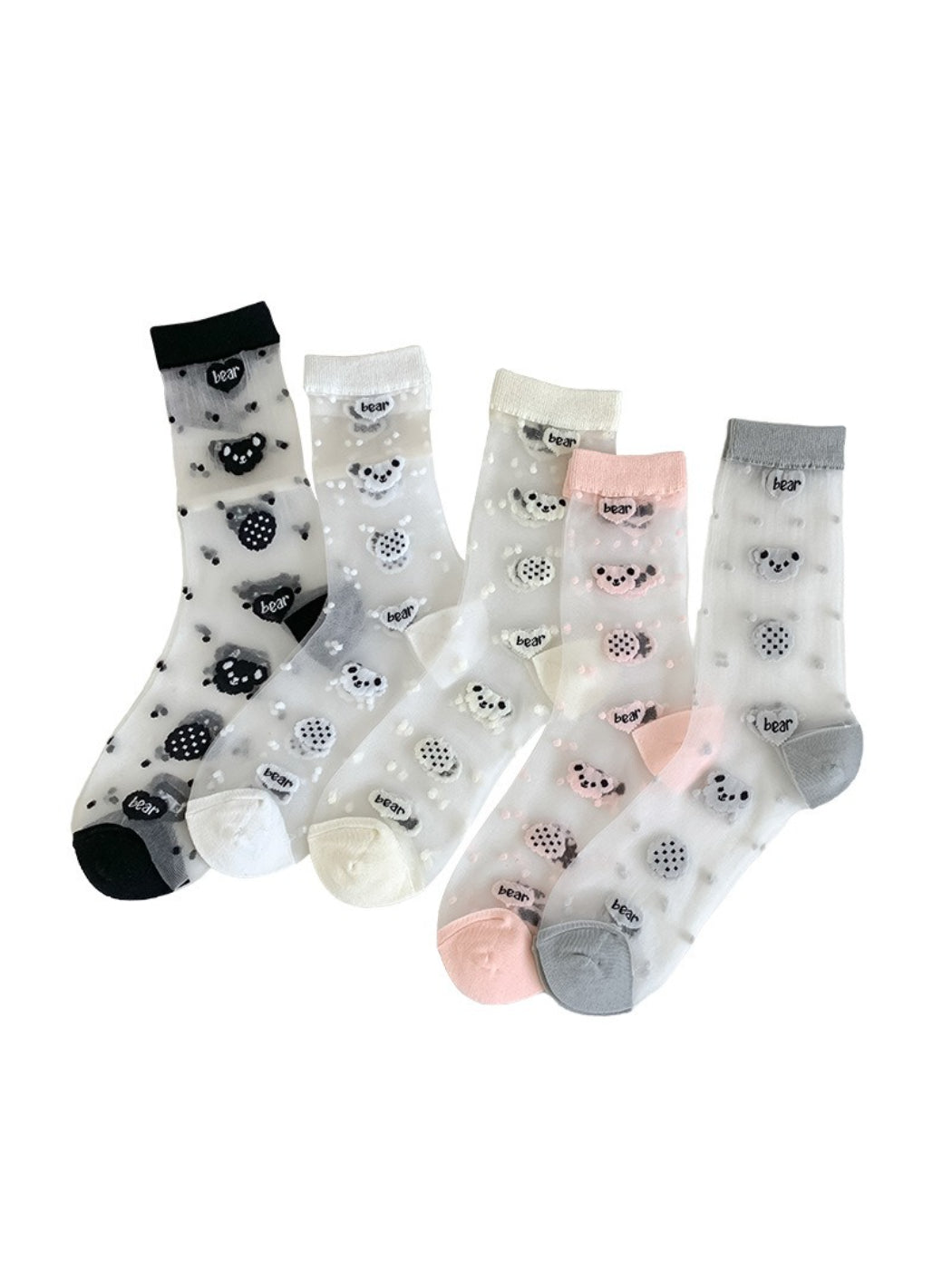 Rufia - Bear Polka Dot Sheer Crew Socks product image 1