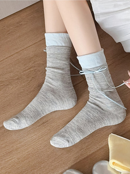 Rufia - Solid Cute Bow Quarter-Calf Socks – Sweet & Simple