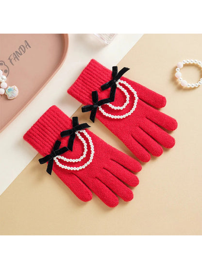 Gloving - Bow and Beaded Touchscreen Gloves