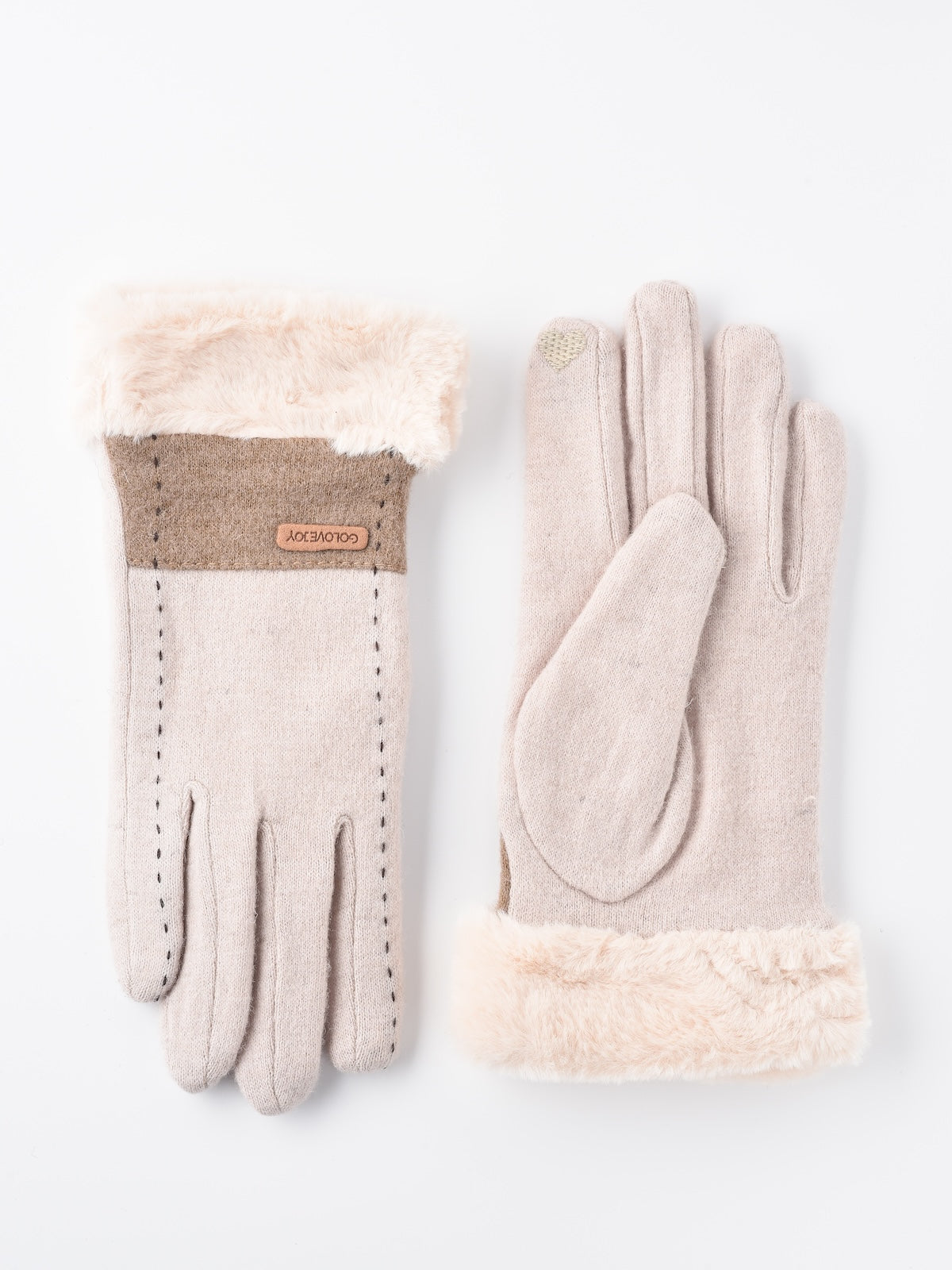 Close-up of Gloving windproof blending glove fabric texture and stitching